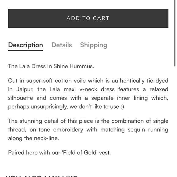 NWT Maison Hotel Lala Dress - Hummus - Picture 7 of 8